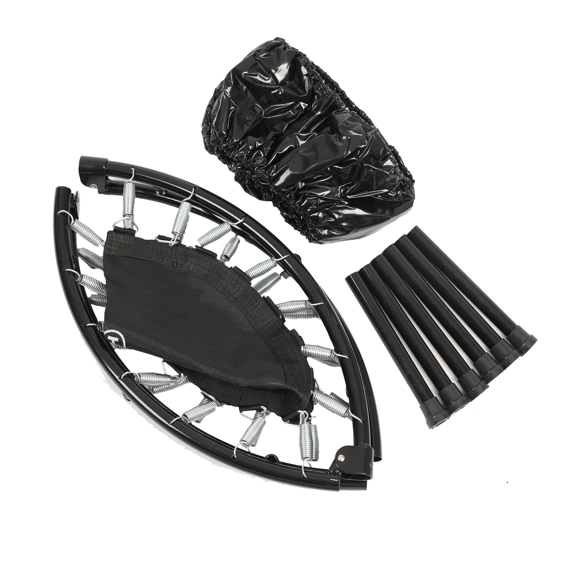 HolaHatha Foldable Mini Trampoline, 36" Round Portable Fitness Rebounder, Black