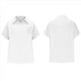 thumbnail image 3 of Camisa Estilo Boyfriend A Rayas Fruncidas para Mujer, Informal, con Cuello Corto, Mangas , Botones y Bolsillo, Color XXXL, 3 of 7