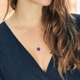thumbnail image 3 of Gem Stone King 2.41 Ct Heart Shape Purple Amethyst 925 Sterling Silver Pendant, 3 of 4