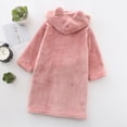 thumbnail image 3 of Toddler Boys Girls Flannel Bathrobes Kids Soft Hooded Sleepwear Cartoon Print Night-robe 2T 3T 4T 5T 6T 7T 8Y to 12T Kids Flannel Hooded Bathrobe Toddler Plush Robes With Belt,Pink,Size 1-2T, 3 of 7