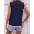 thumbnail image 6 of Women'S Lace Sleeveless Tops Pleated Summer Tank Tops 2025 Dressy Casual Sleeveless Shirts Blouse Navy Blue L, 6 of 7