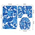 thumbnail image 3 of Pioneer Flower Floral Print Pattern Bathroom Rugs Sets 3 Piece,Toilet Cover Set,Absorbent Non Slip Bathroom Mats Sets with U-Shaped Contour Rug Toilet Rug Set, 3 of 5