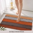 thumbnail image 6 of Orange Wooden Doormat Outdoor Entrance 18"x30", Grey Stripe Gradient Country Rustic Grain Absorb Moisture Dirt Door Mats, Non-Slip Rubber Backing Floor Mats Indoor, Low-Profile Front Door Rugs, 6 of 9