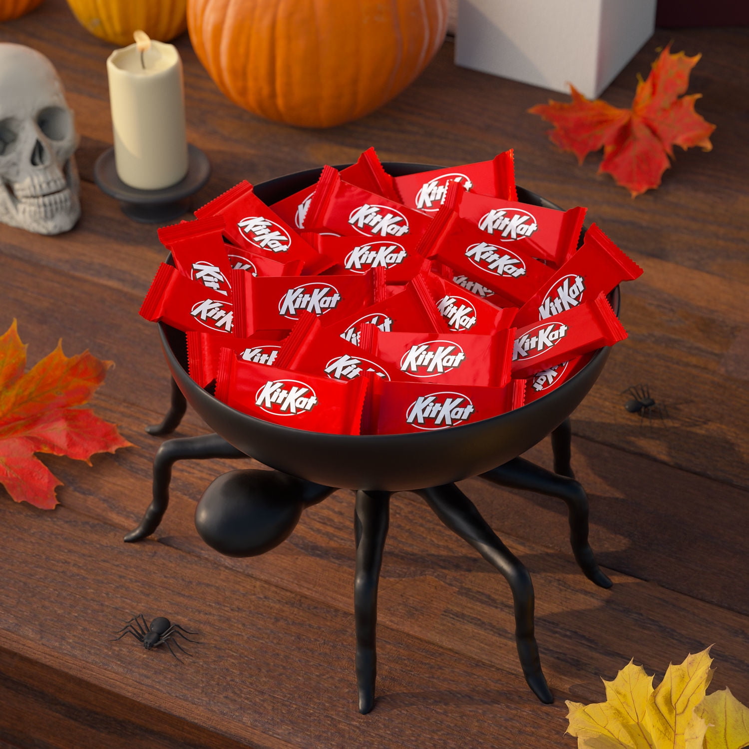 Kit Kat Milk Chocolate Wafer Snack Size Halloween Candy, Bag 24.99 oz, 50 Pieces