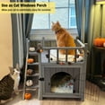 thumbnail image 4 of Aivituvin Wooden Cat House Outdoor Kitty Shelter Pet Houses with Stairs, 2 Storys, 4 of 13
