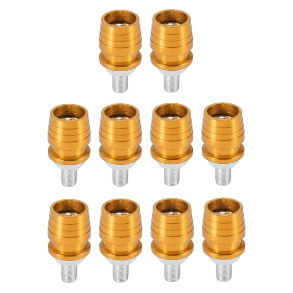 10pcs Gold Tone Universal Motorcycle License Plate Frame M6 Bolts Fasteners Aluminum Alloy