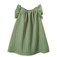 thumbnail image 3 of Jinhomg Toddler Girls Summer Dresses Cute Ruffle Hem Midi Dress Loose Fit Comfy Sleeveless Ruched Dresses Baby Kids Cute Playwear Green 3-4Years, 3 of 8