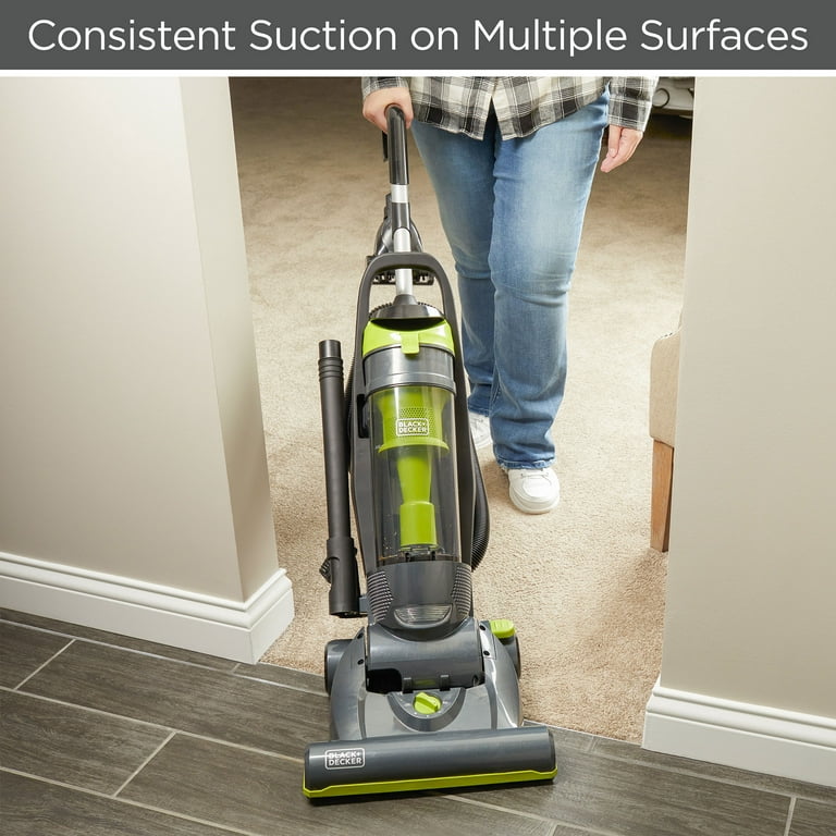 Black and Decker BDURV309 Upright Corded Bagless Vacuum Cleaner, Gray/Green  
