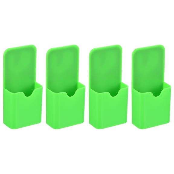 Uxcell 4pcs Magnetic Pen Marker Holders, 50x27mm Dry Erase Marker Pencil Holder Cup Organizer for Classroom Home Office Refrigerator Whiteboard Locker, Green, 4x2x1"