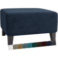 thumbnail image 1 of GHSDFBB Velvet Ottoman Slipcover Stretch Square Rectangle Footstool Slipcover Folding Storage Ottoman Covers for Living Room with Elastic Bottom (Ottoman Large, Navy Blue), 1 of 7