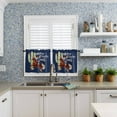 thumbnail image 6 of Merry Christmas Kitchen Curtains and Valances Set, Cowboy Santa Claus Cactus Blue Rod Pocket Window Valance 18 Inch Window Curtain Panels for Living Room Bedroom Laundry, 27.5x36in, 3 Pieces, 6 of 7