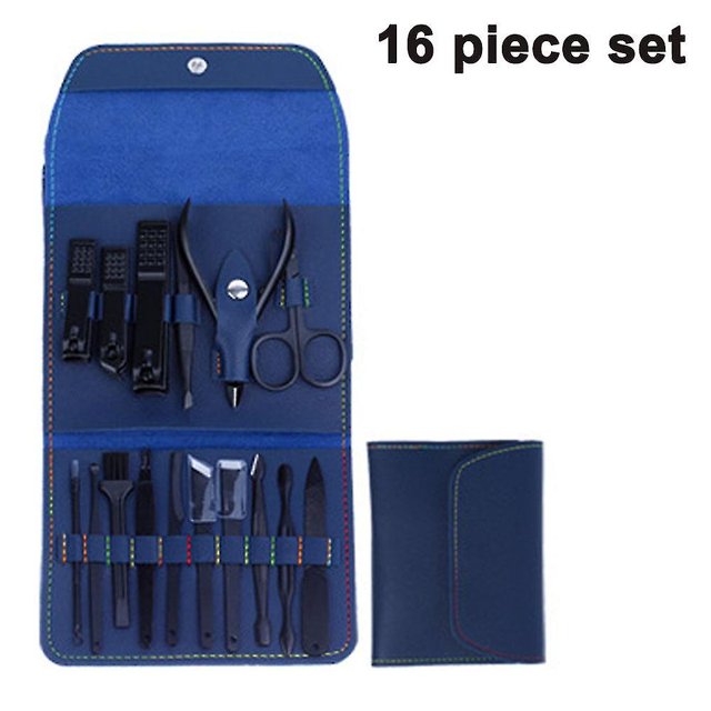 Juego de manicura Cortaúñas YONGSHENG 16 piezas acero inoxidable estuche de viaje