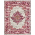 thumbnail image 1 of homeroots home decor 385326 8’ x 10' Ivory and Fuchsia Distressed Area Rug, 1 of 1