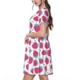 thumbnail image 2 of Naloa Hand Drawn Strawberry Print Womens Summer A-Line Dress with Pockets,Short Sleeve Dresses,Flowy Beach Swing Dress for Vacation Travel, 2 of 6