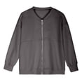thumbnail image 3 of CUSTG Ladies Hoodless Sweatshirt Long Sleeve Zip Up Solid Color Fleece Lined Pockets Autumn Winter Warm Pullover Top, 3 of 5