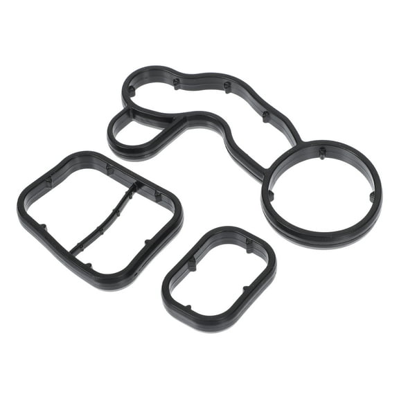 Unique Bargains No.11428591460 Transmission Oil Pan Gasket for BMW X1 2016-2020, for BMW X2 2018-2019/Engine Oil Filter Housing Gasket/Durable Rubber/3 Pcs/Black