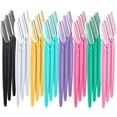 thumbnail image 1 of 12pcs Portable Mini Folding Eyebrow Shaper Kit - Compact Beauty Tool for Shaping, Trimming, and Removal - Includes Plastic Razor with Protective Cover - Random Color, 1 of 5