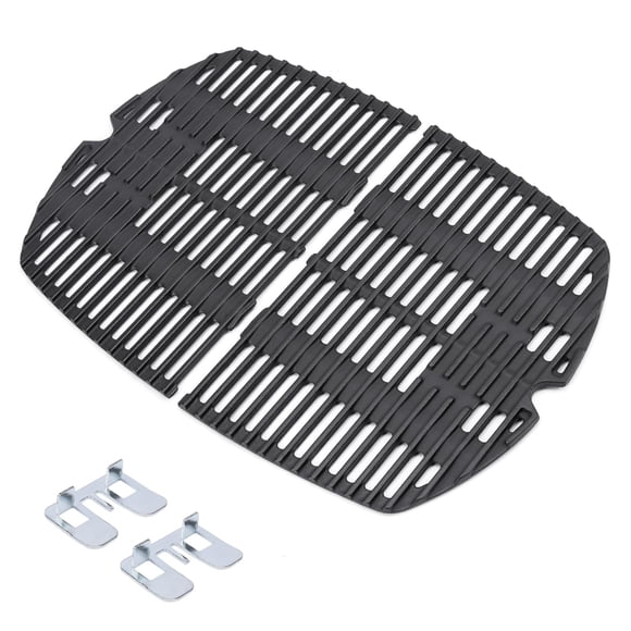 Uniflasy 7645 Cast Iron Cooking Grates 15.3"x10.75" for Weber Q200, Q220, Q2000, Q2400 Series Gas Grills, Grill Parts Grill Grates Replacem