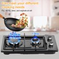 thumbnail image 6 of 2 Burner Propane Gas Cooktop, Portable Tempered Glass Double Burner Stove with Auto Ignition, Outdoor Camping RV BBQ Kitchen LPG Gas Stove, 6 of 9