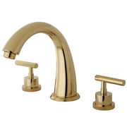 Kingston Brass Manhattan 3-Hole Deck Mount Roman Tub Faucet Polished Brass Polished