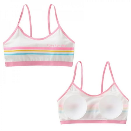 

Toddler Girls Clothes Girls Cotton Training Bra Bralette Young Girls Underwear Children Puberty Bras Breathable and skin-friendly no rims and wire