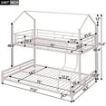 thumbnail image 2 of Kumix Bunk Bed Twin over Full, Metal House Bunk Bed for Kids Teens Adults with Full Length Guardrail and Build-in Ladder, Low Bunk Bed for Toddler, Able to Split, Noise-Free, Pink, 2 of 7