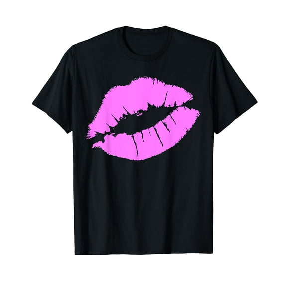 80's Pink Lips | Bright Pop Culture 1980's Lovers Gift T-Shirt