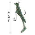 thumbnail image 3 of 8 Pcs T Tail Swimbait Lure 3.1 Inch for Night Fishing, Luminous Soft Bait with Double Hook, Slow Jigging Artificial for Trout and Panfish, Fishing, Green, 3 of 8