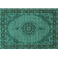 thumbnail image 1 of Ahgly Company Indoor Rectangle Medallion Turquoise Blue Traditional Area Rugs, 5' x 7', 1 of 4