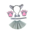 thumbnail image 2 of Disfraz de animal, diadema con orejas, pajarita, cola, banda para el pelo, accesorios de fotografía con falda Yuyangstore disfraz de lobo, 2 of 8