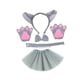 thumbnail image 2 of Accesorios para disfraz de lobo para niños, diadema con orejas de Halloween, patas, pajarita y cola con falda, 2 of 9