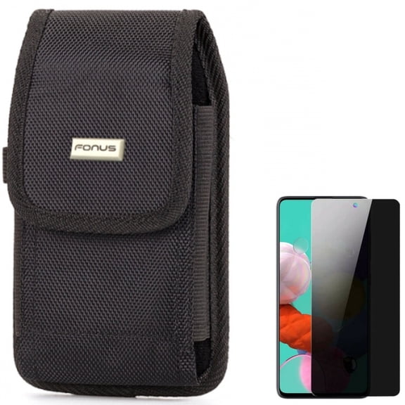 Case Belt Clip w Privacy Screen Protector for Samsung Galaxy S20 Fan Edition - Swivel Holster Rugged Cover, Tempered Glass Anti-Spy Anti-Peep 3D Edge A7B fits Samsung Galaxy S20 Fan Edition