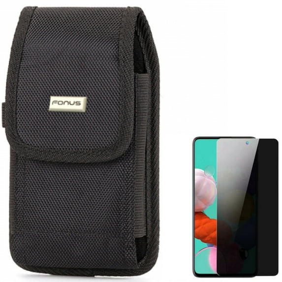 Case Belt Clip w Privacy Screen Protector for Samsung Galaxy S20 Fan Edition - Swivel Holster Rugged Cover, Tempered Glass Anti-Spy Anti-Peep 3D Edge A7B fits Samsung Galaxy S20 Fan Edition