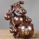 thumbnail image 1 of Red solid wood carved gourd with the character "福" (fortune/blessing) ornament, a decorative craft for home, living room, or office desktops, symbolizing wealth and good fortune., 1 of 4