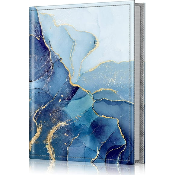 shiyou-Fintie Photo Album 4x6 Photos - 52 Photos Small Mini Capacity Premium Vegan Leather Cover Photo Album, Portable Wallet Photo Album for Family Wedding Boys Girls, Ocean Marble