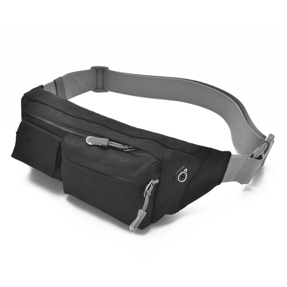 Fanny Pack for Men Women, Water Resistant Small Waist Bag Pack for Running Cycling Workout - black