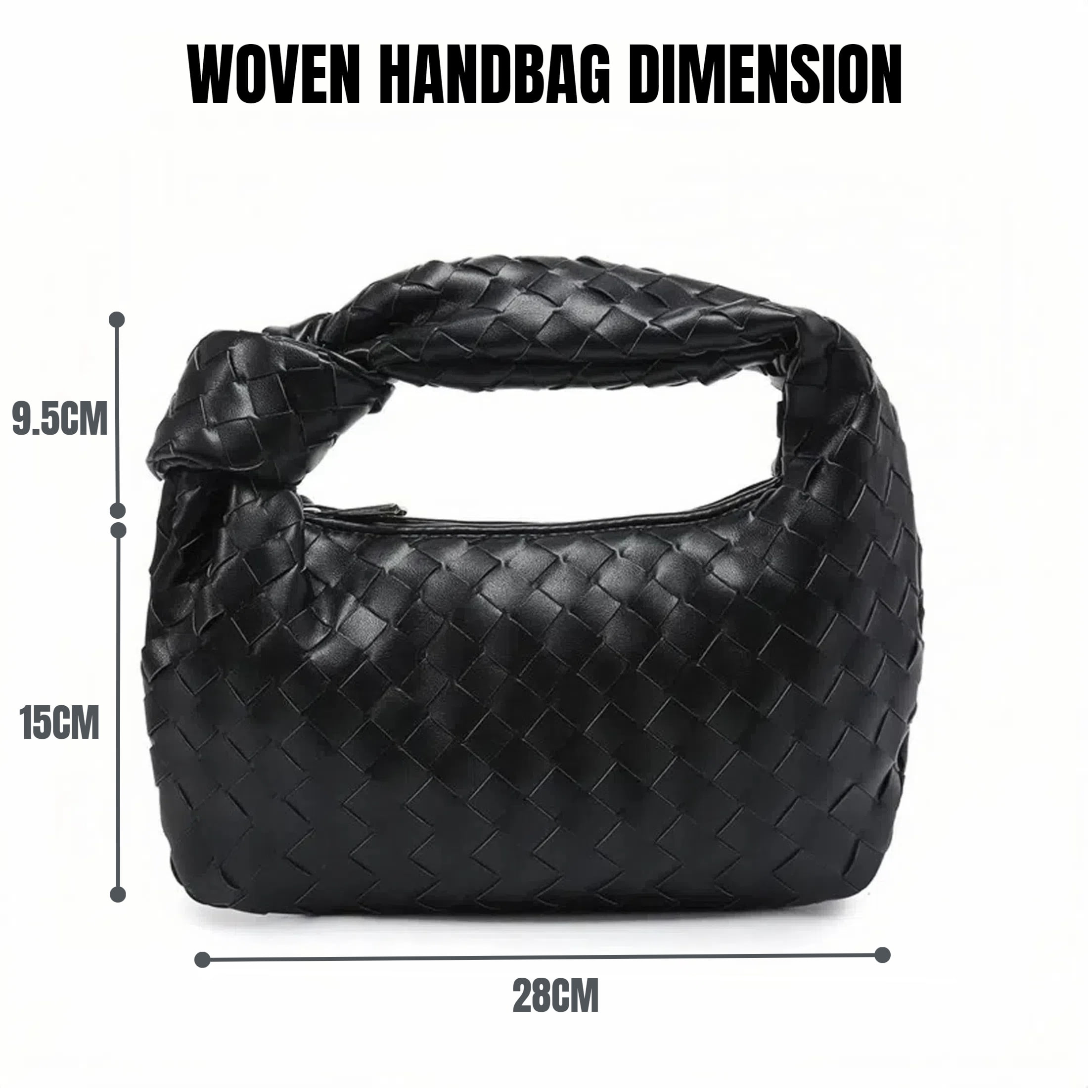 Gomayee Knoted Woven Handbag for Women Fashion Designer Ladies Hobo Bag Bucket Purse Faux Leather.Red