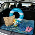 thumbnail image 2 of Qpednta Non-Slip Paisley Peacock Cargo Mat 29"x39" Trunk Liner All Weather, Polyester Material Water Resistant Dustproof Trunk Floor Mat Rear Trunk Mat Fits Car Truck SUV for Daily & Outdoor Use, 2 of 7