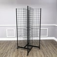 thumbnail image 4 of FixtureDisplays® Four-Sided Gridwall Display Rack Black 33.5X33.5X70“ 3X4" Grid 4-Way Floor Stand 19368, 4 of 12