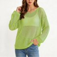 thumbnail image 5 of Qingpeng Womens Crochet Hollow Out Tops Summer Long Sleeve Cover Ups Fashion Fall Casual Outfits Streetwear for Women, 5 of 9