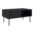 thumbnail image 4 of CorLiving Lysander Modern Rectangle Fluted Engineered Wood Indoor Coffee Table with Storage, Black, 4 of 9