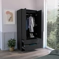 thumbnail image 3 of DEPOT E-SHOP Palmer 2 Drawers Armoire, Wardrobe Closet with Hanging Rod, Black, 3 of 5