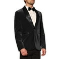 thumbnail image 4 of INSPIRE CHIC Men's Shawl Lapel Blazer One Button Slim Fit Wedding Velvet Tuxedo Suit Jacket XL Deep Black, 4 of 4