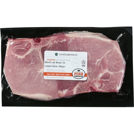 Lunds & Byerlys Premium Thick Cut Bone in Center Loin Chops Pork 1 ea