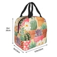 thumbnail image 2 of Yiaed Succulent And Cactus Print Insulated Lunch Bag Reusable Cute Tote Lunch Box, Leakproof Cooler Lunch Bags for Work Office Travel School Picnic, 2 of 5