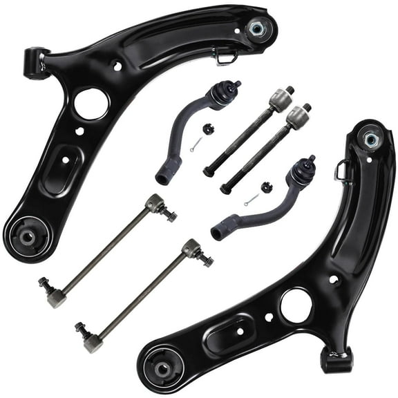 Detroit Axle - Front End Suspension Kit for Hyundai Elantra GT Coupe Veloster, 2 Lower Control Arms with Ball Joints 4 Outer Inner Tie Rod Ends 2 Sway Bar End Links Replacement