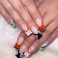 thumbnail image 4 of Funky Halloween Carnival Long Length Detachable Wearable Press on Nails Ballet Artifical False Nail Pumpkin Nails Halloween Fake Nails A1-01-04, 4 of 8