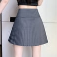 thumbnail image 7 of Levmjia Womens Pleated Short Skirt High Waist A Line Skirt Solid Color Anti Chafing Lined Mini Skirt Soft Stylish For Daily Dating Party Vacation Spring Summer Wear, 7 of 7