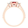 thumbnail image 4 of Three-Stone Engagement Ring for Women - 1.88ct Natural Garnet in 14K Rose Gold Promise Ring, 4 of 6