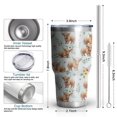 thumbnail image 6 of 30oz Blue Highland Cow Flower Leaf Pattern Tumblers Stainless Steel Tumbler with Lid and Straw,Vacuum Insulated Double Wall Travel Tumbler Cups Mug with Cleaning Brush for Coffee,Tea, 6 of 7